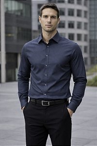 Camisa Chumbo Gola Italiana - Manga Longa