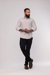 Camisa Nude Gola Italiana - Manga Longa