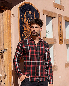 Camisa Xadrez Vermelho Flanela - Manga Longa