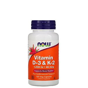 Vitamina D-3 e K-2 1000UI/45mcg 120 Caps - NOW SPORTS