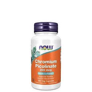 Picolinato de Cromo 200mcg Nowfoods  100 capsulas - Importado