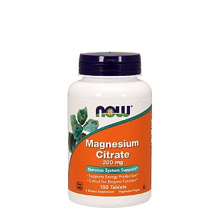 MAGNESIO CITRATE 200mg  100 TABLETES-NOW SPORTS 
