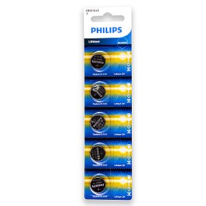 05 Pilhas Philips Cr1616 3v Bateria Original - 01 Cartela
