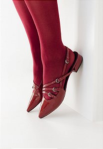SAPATILHA SLINGBACK LECOLLINE ROSSO BICO FINO