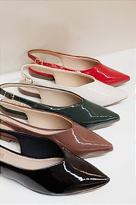 SLINGBACK SUA CIA VERMELHO VERNIZ