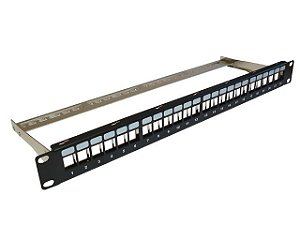 Painel Descarregado Blindado 24 Portas HDMI, F, BNC, P2 Stereo, RCA ou Acopladores Ópticos 1U Altura