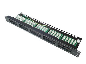 Voice Panel 50 Posições RJ45/IDC 110 CAT.3 C/Kit Parafuso E Porca Gaiola Padrão 19 Polegadas