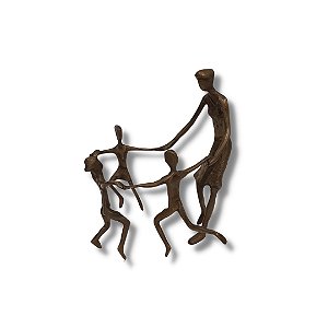 Escultura Família Roda Roda metal Bronze