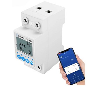Medidor de Consumo de Energia Inteligente Wifi c/ Timer 63A Safiratec TY63A