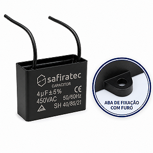 Capacitor CBB61 4UF 450VAC Partida Ventilador Motor 220V C/ABA