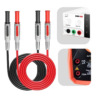 Cabos De Teste Plugue 4mm Multímetro Fonte Painel Elétrico PST1057