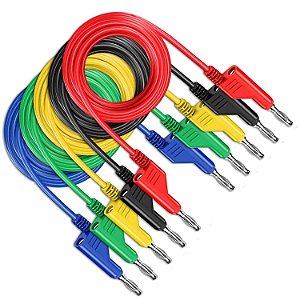 Kit 5 Cabos Jumper Macho-Macho Pino 4mm com Derivação Comprimento 150cm Safiratec