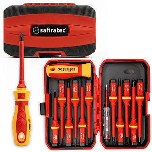 Safiratec FCE-CI13 Kit Maleta com 13 Peças Chaves Isoladas 1000V Para Profissional