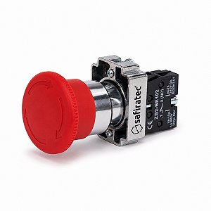 Botão de Emergência 22mm 1NF com Trava Safiratec XB2-BS542