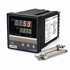Controlador Temperatura PID Safiratec REX-C700 Saída SSR P/ Termopar K 72x72mm