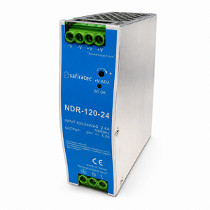 Fonte Chaveada 24V 5A 120W para Trilho DIN NDR-120-24 Safiratec