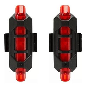 Kit 2 Lanterna Traseira Bike Sinalizador Led Pisca Ciclismo