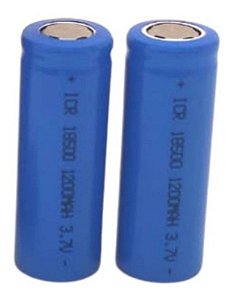 Kit 2 Bateria 18500 3,7v 1200mah Li-ion