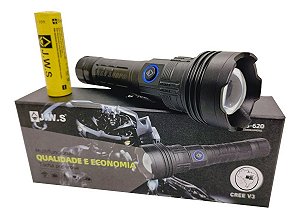 Lanterna Tática Led Cree V3 Longo Alcance Original Jws Usb