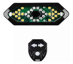 Lanterna Traseira Bike Seta E Controle Sem Fio 32 Leds Usb