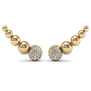 Brinco Ear Cuff Coleção Balls Diamantes