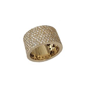 Anel Clássico Diamantes