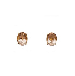 Brinco Stud Quartzo Rosa