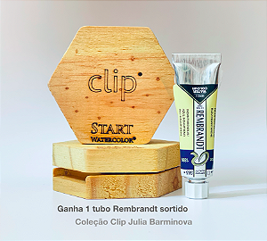 Estojo de madeira Clip | REMBRANDT TINTAS | Coleção Julia Barminova | Madeira Pinus