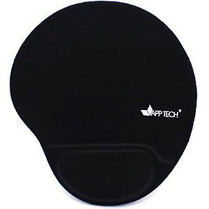 Mouse pad c/ apoio de punho em gel preto App-tech - Embalagem com 01 unidade