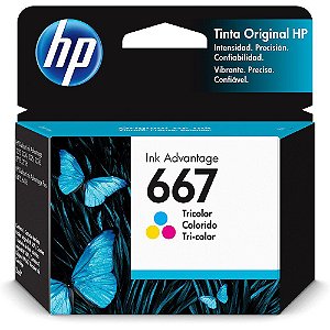 Cartucho de Tinta HP 667 Colorido Advantage Original - 3YM78AL Tinta Colorida - Embalagem com 01 unidade