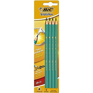Lápis preto n.2 Evolution sextavado BIC - Embalagem com 4 unidades