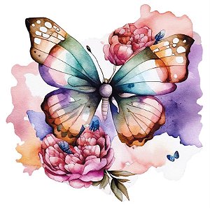 Transfer de Imagem Têxtil Quadrado – Borboleta , pacote com 03 unidades