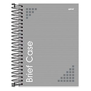 Caderno universitário capa dura 10x1 200 folhas Brief Case Cinza Spiral - 01 unidade