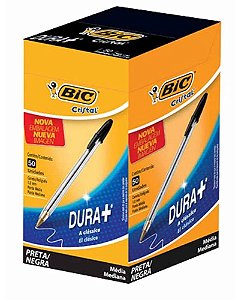 Caneta Esferográfica Preta 1.0mm Cristal Bic - caixa com 50 unidades