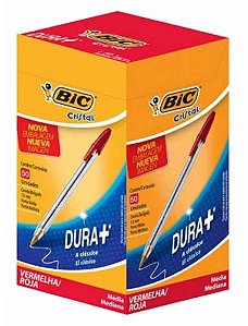Caneta Esferográfica Vermelha 1.0mm Cristal Bic - caixa com 50 unidades