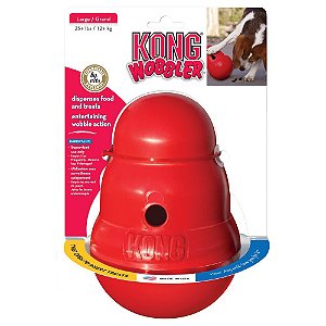 Brinquedo Kong Wobbler com dispenser de ração - Brinquedo da Kong conhecido como "João Bobo"