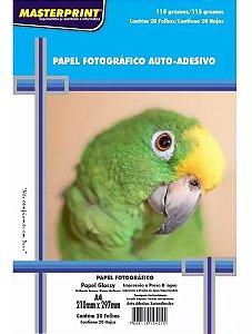 Papel Fotografico Auto-Adesivo 115 gramas 20 fls