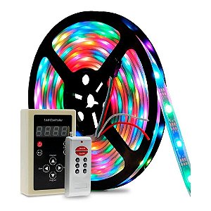 Fita Led Digital 6803 Rgb Com Controle 328 Efeitos Ip67 5050 Sem Fonte