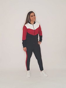 Conjunto 2 peças em Malha Crepe jaqueta com zíper