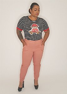 Calça Jogger bengaline, tecido com elastano, linda
