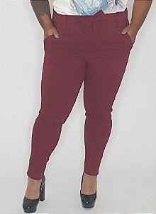 Calça alfaiataria  bengaline com cinto de amarrar