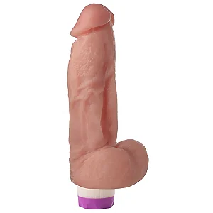 Mon Plaisir Prótese com Vibrador Interno Veias Salientes e Escroto 18 X 4,5 cm