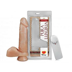 Prótese Pura Luxúria Realístico com Vibro 16x3,5 cm Sexy Fantasy