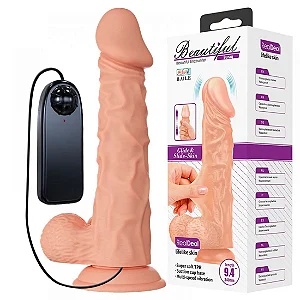 Beautiful Buraq Prótese Realística com Vibrador Multivelocidade 24 x 4,6 cm Vip Mix