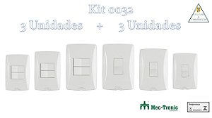 Kit 3 Interruptores 1 Simples e 1 paralelo  +  3 interruptores Simples ref - 0032