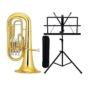 Kit Eufônio Bombardino Eagle EUP 664 Estante Para Partitura Com Case