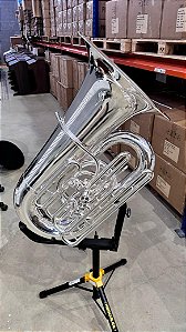 Tuba Schieffer 6/4 com afinacao em Dó c/ 4 pistos e case super luxo - SC677