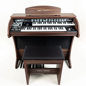 Orgão Eletrônico Digital Acordes modelo Classic Infinity Marrom Fosco