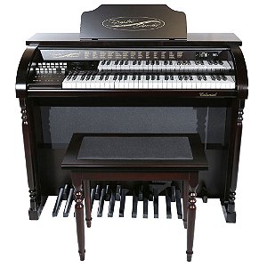 Orgão Eletrônico Digital Acordes modelo AC-500 Colonial Tabaco Acetinado