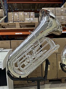 Tuba de pistos Schieffer em Si Bemol  Prateada e case super luxo - YSCC-350S